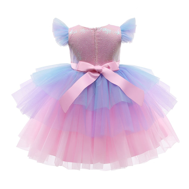 Vestido Infantil Arco Iris - Pronta Entrega