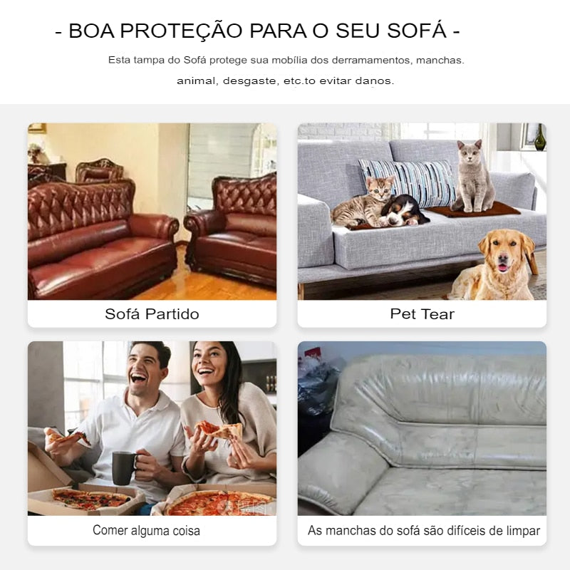 Capa de Sofá Premium Impermeável - Tecido Luxo Jacquard